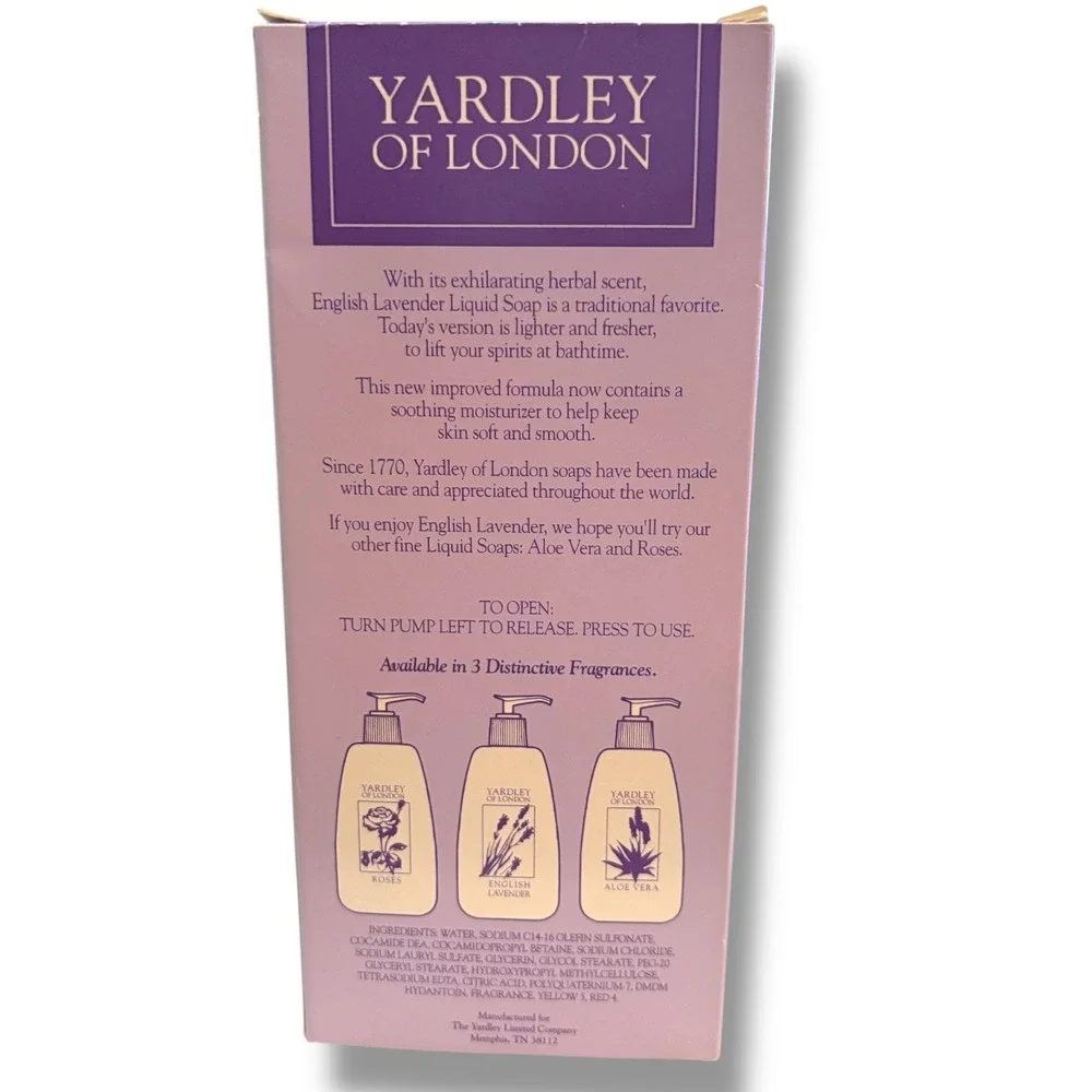Yardley of London English Lavender Liquid Soap with Moisturizer Vintage NOS‎